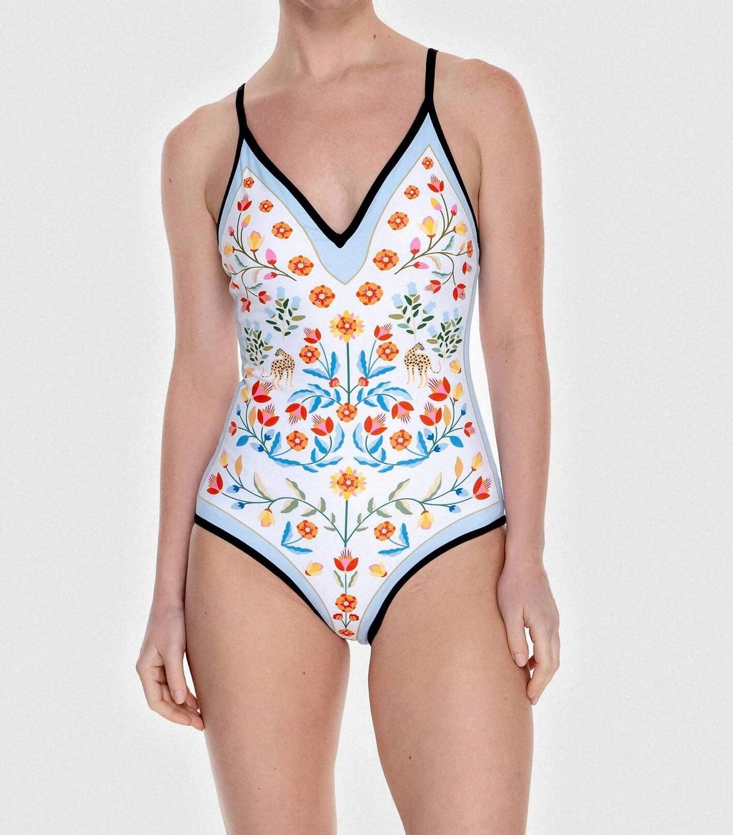 Night Imagination Reversible V-neck One-piece Swimsuit