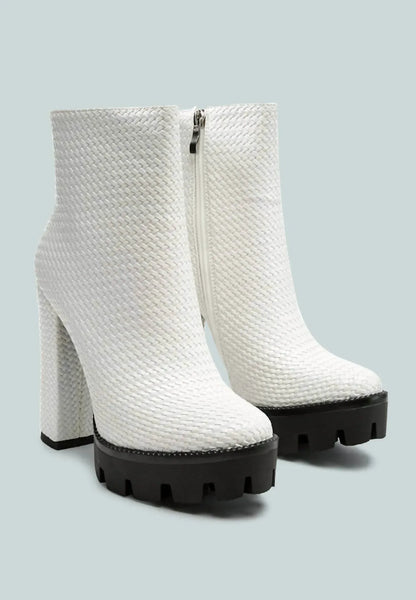 London Rag - Women's Moleski Textured Block Heeled Boots - Rack Hunt