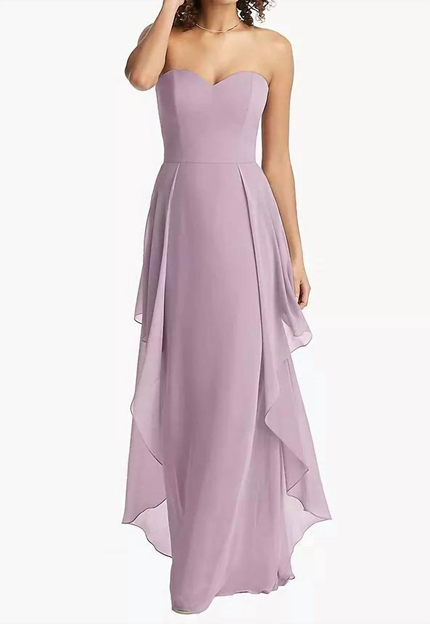 Dessy - Lux Strapless Chiffon Dress - Rack Hunt -