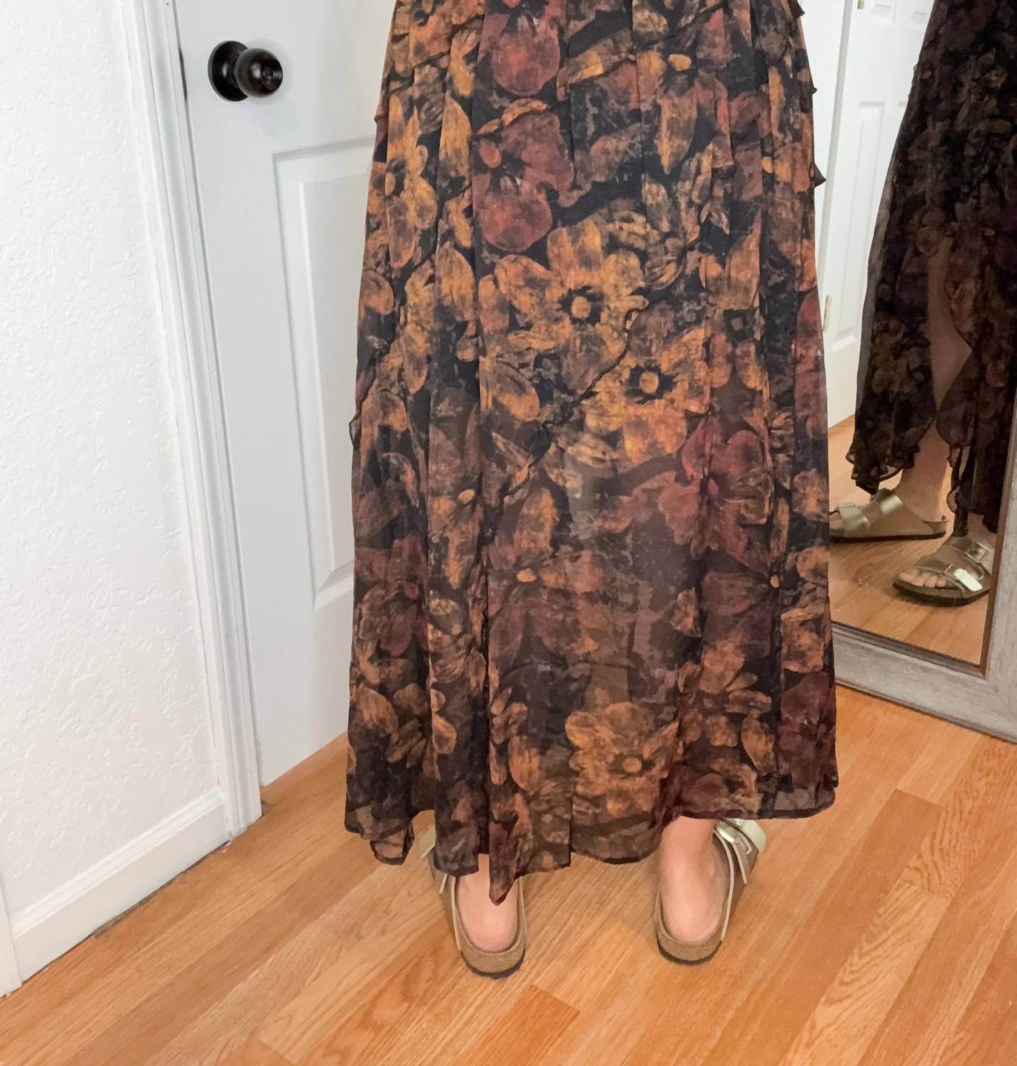 Cozy - Harvest Floral Midi Maxi Skirt - Rack Hunt -