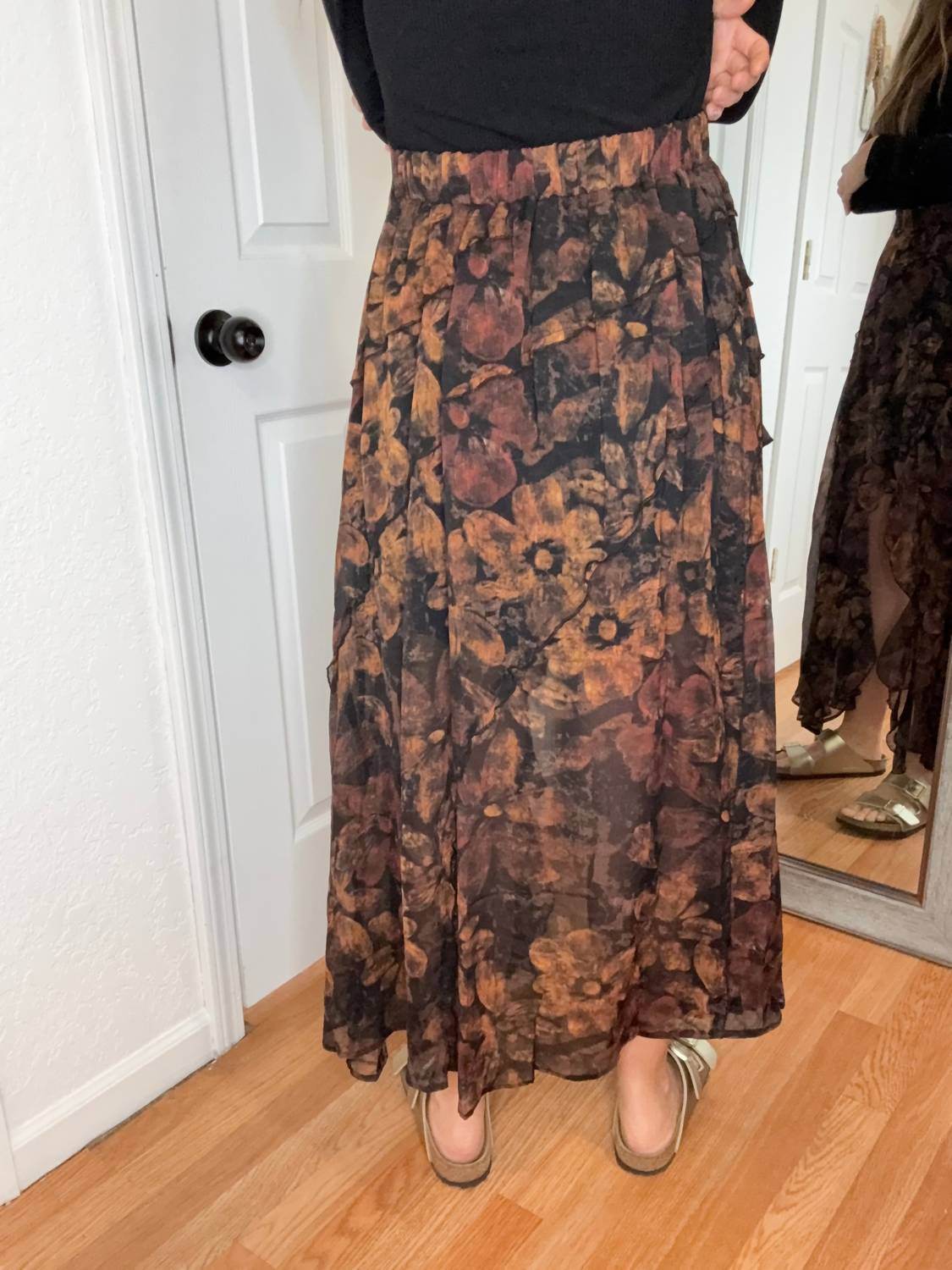 Cozy - Harvest Floral Midi Maxi Skirt - Rack Hunt -