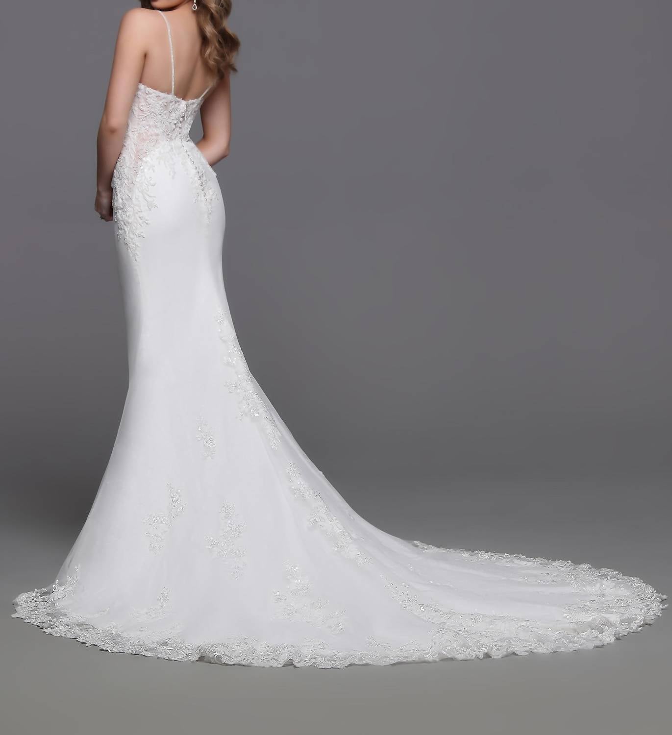 Beaded Lace Tulle Wedding Dress
