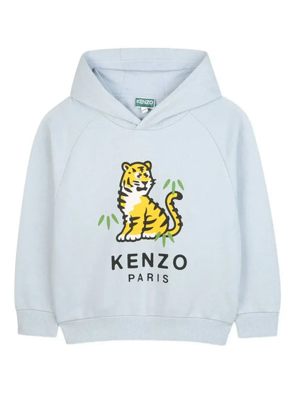 KENZO - Kids Ecru Tiger Logo Hoodie - Rack Hunt
