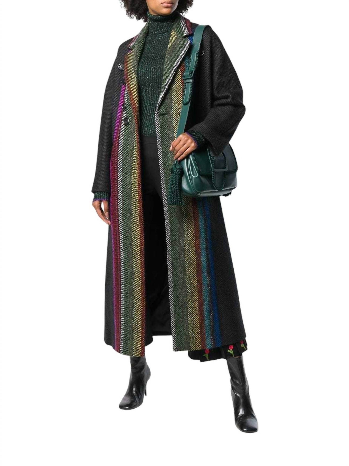 Marco De Vicenzo - Runway Wool Blend Striped Long Coat - Rack Hunt -