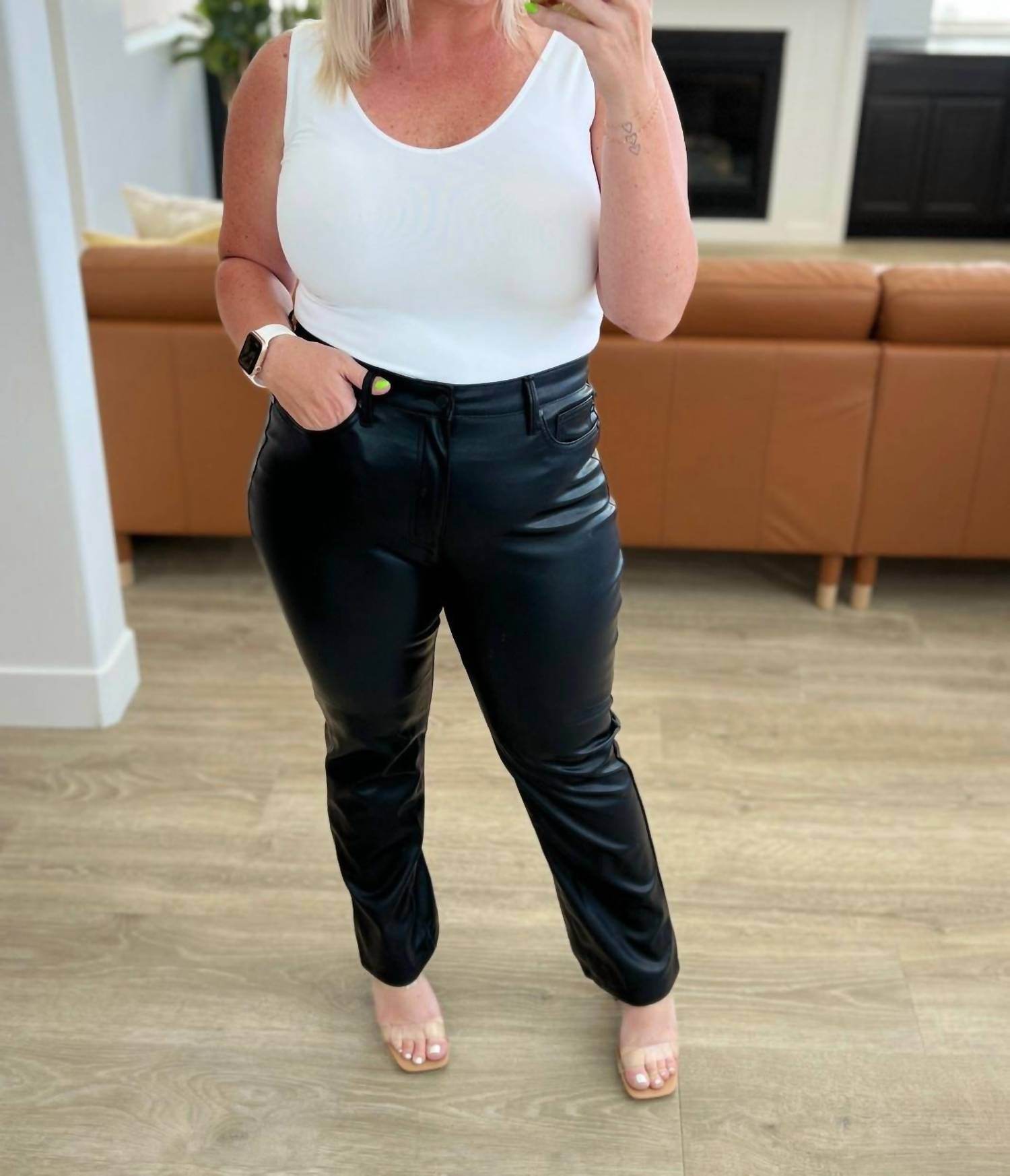 Ave Shops - Tanya Control Top Faux Leather Pants - Rack Hunt -