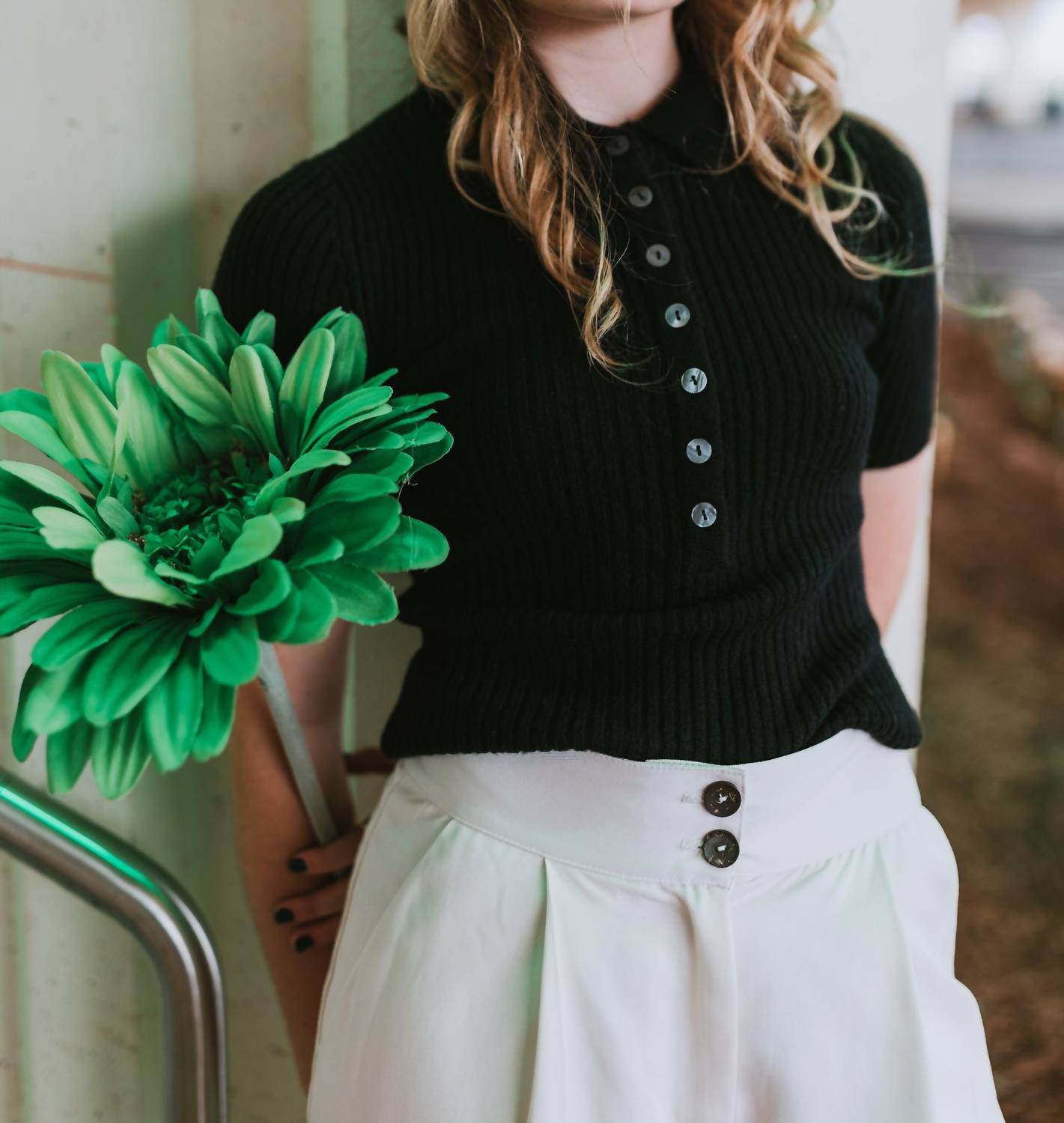 7115 by SZEKI - Molly Collared Short Sleeves Top - Rack Hunt