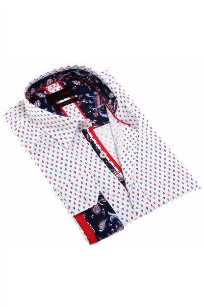 Button Down Shirt With Paisley Trim