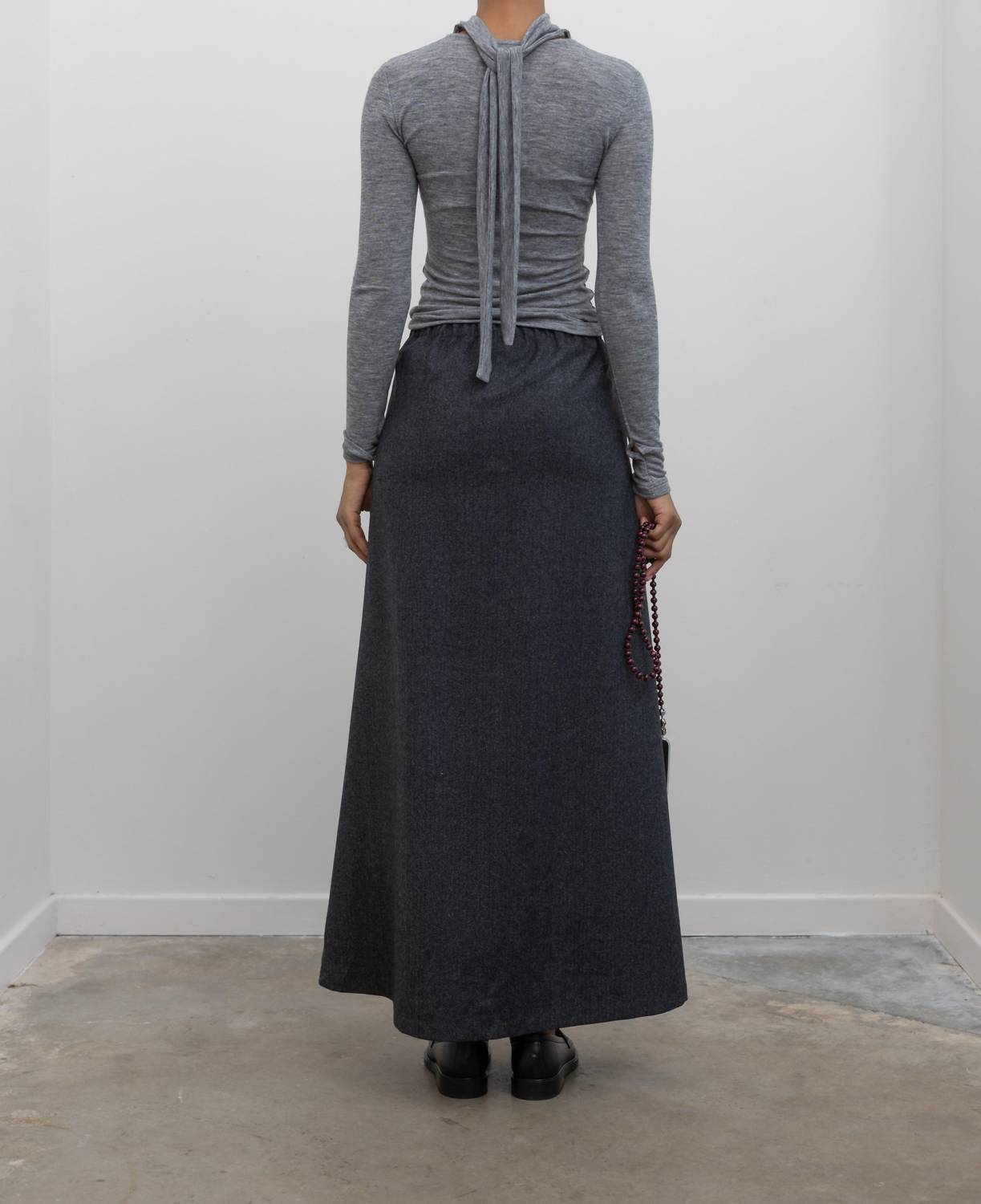 Herringbone Tailored Maxi Skirt