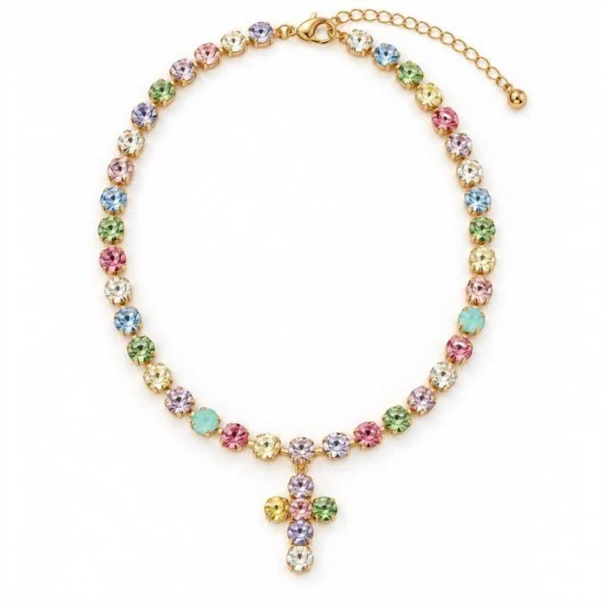 Women's Rhinestone Cross Necklace