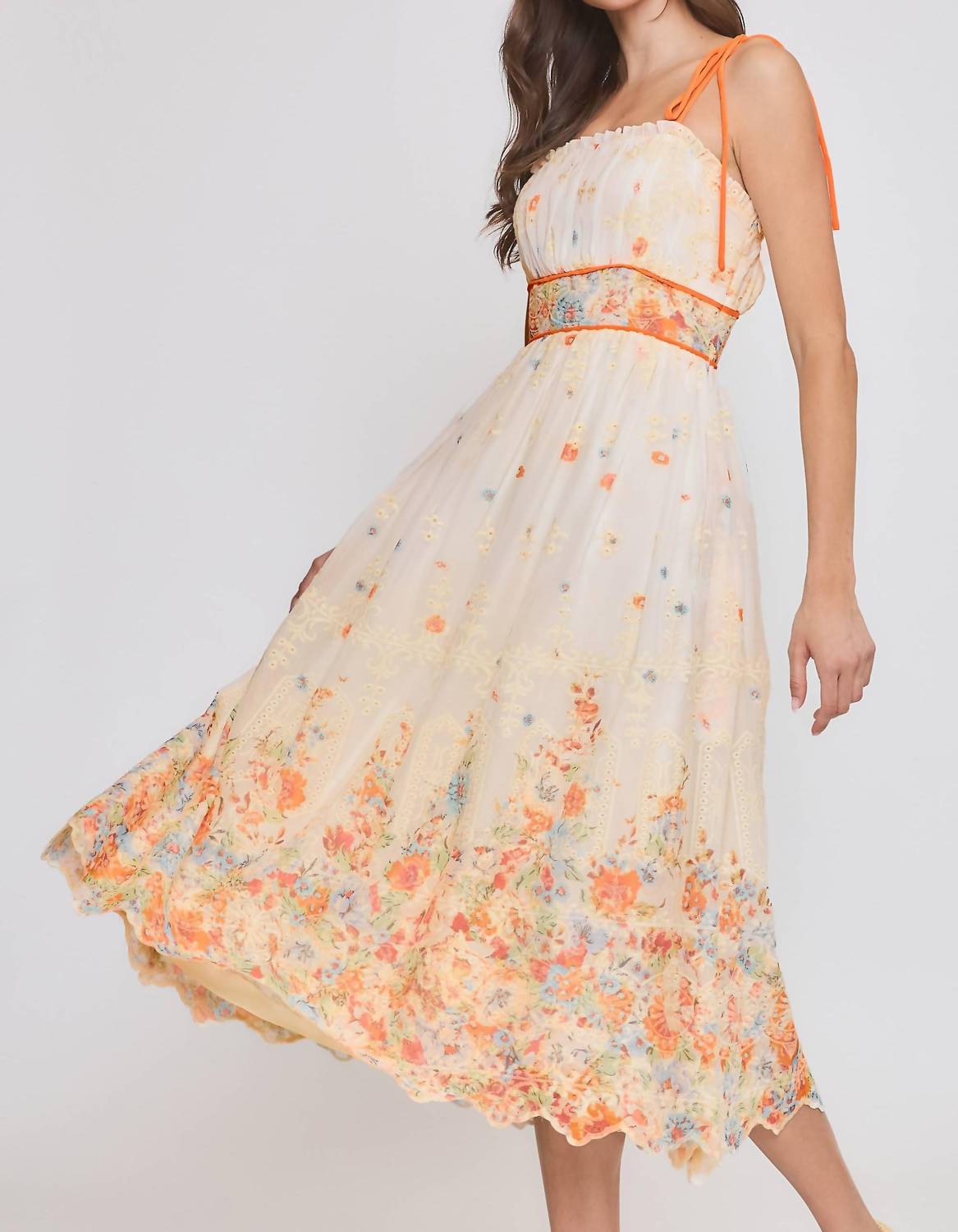 Floral Embroidered Midi Dress