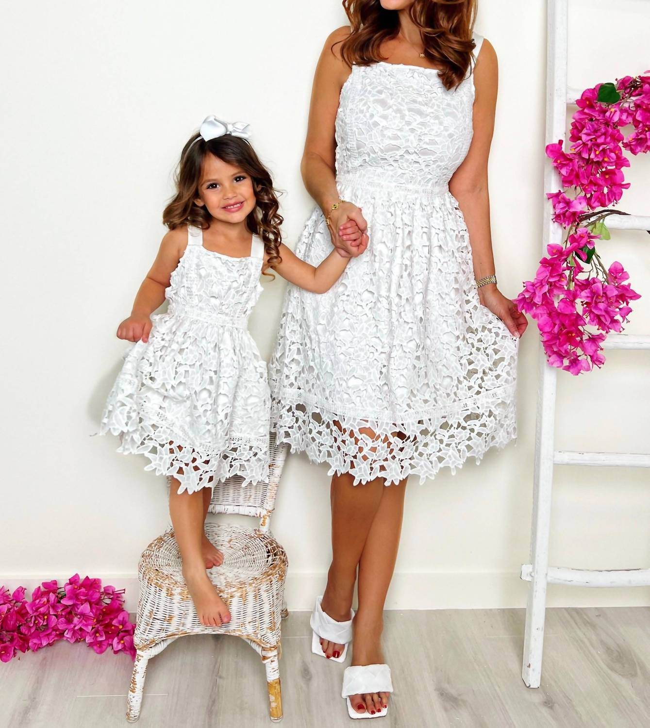 Mia Belle Girls - Mommy And Me Lovely In Eyelet Lace Dress - Rack Hunt -