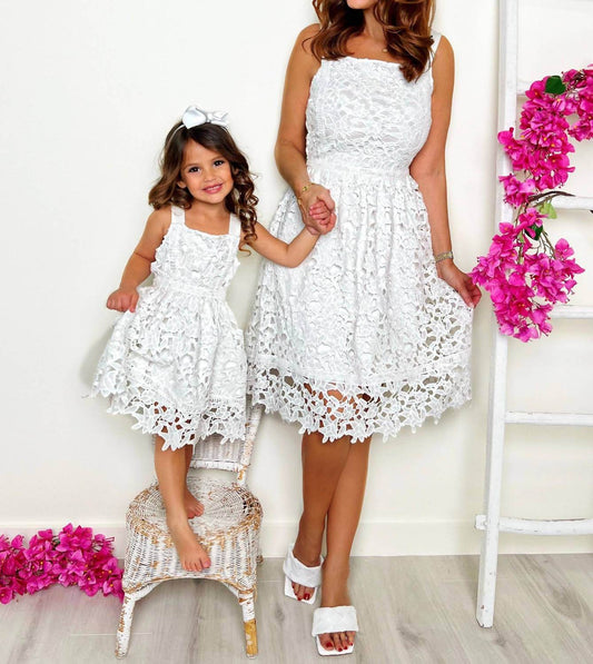 Mia Belle Girls - Mommy And Me Lovely In Eyelet Lace Dress - Rack Hunt -