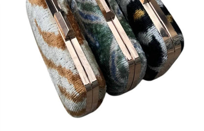 Women's Silk Velvet Ikat Box Clutch