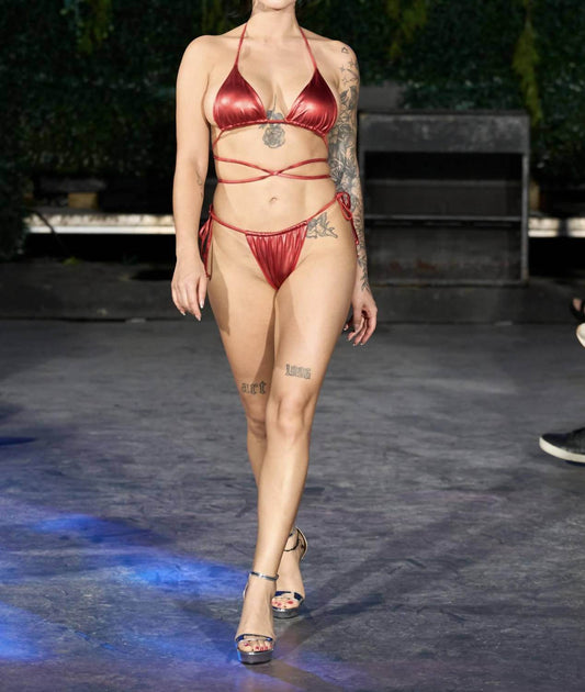 Porshia By Porshia Banks - Fire Metallic Micro Bikini Top - Rack Hunt -