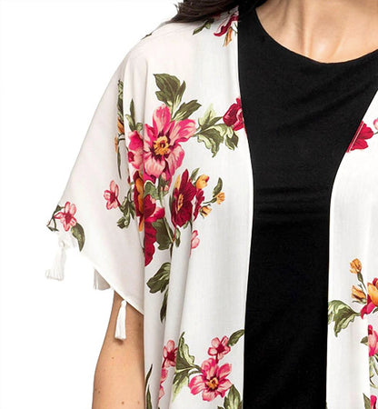Terrace Tiered Midi Open Front Poncho