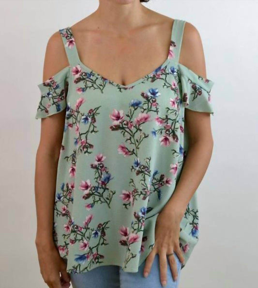 Peppermint - Cold Shoulder Floral Top - Rack Hunt -