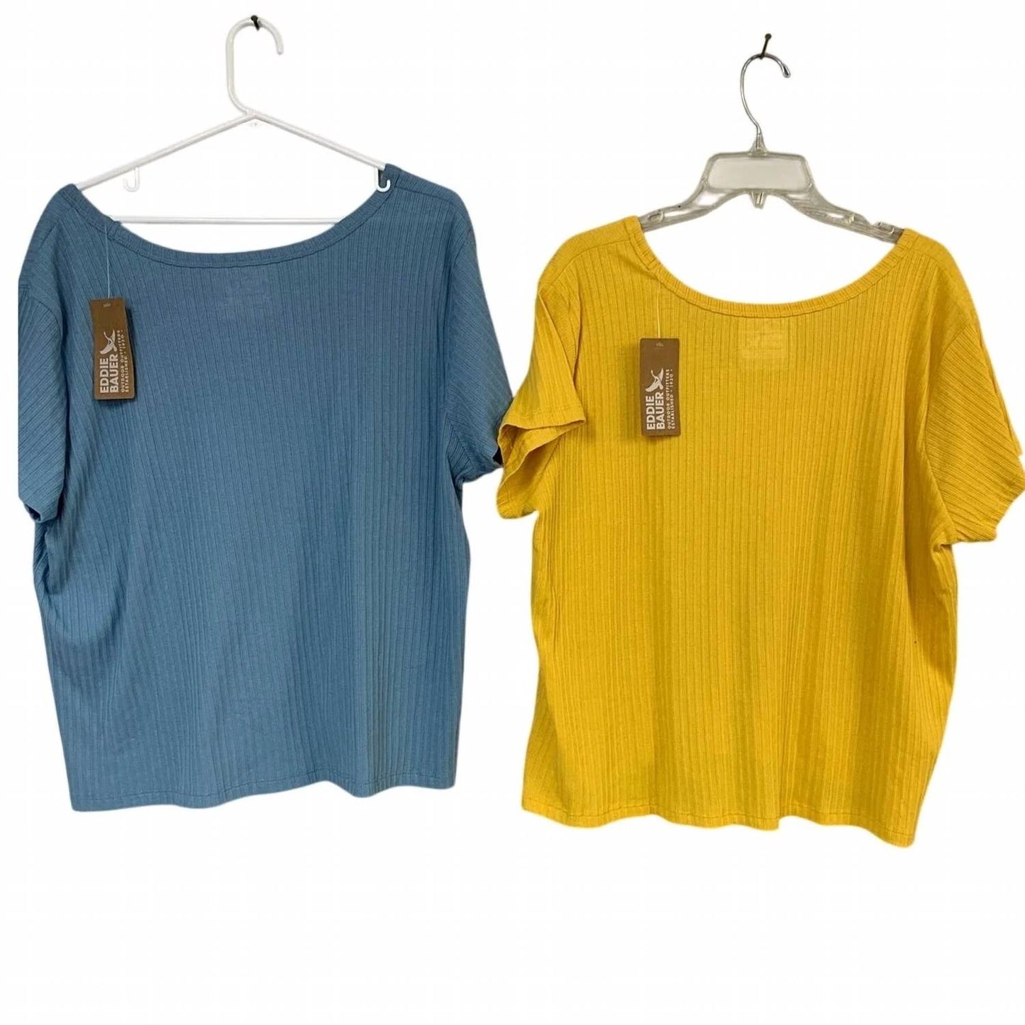 Women's Seaside Rib Scoop Neck Tee Two-piece Shirt - Plus