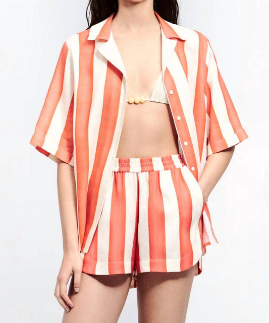 Linen Atriped Shorts