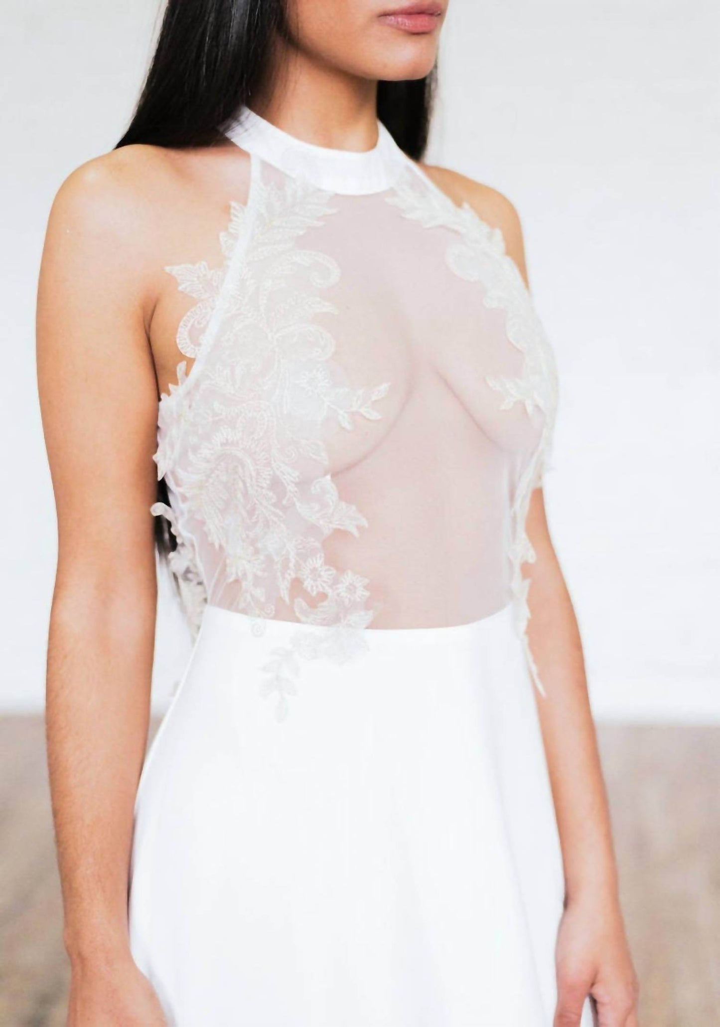 Ariti Kaziris - Halter Sheer Wedding Dress - Rack Hunt