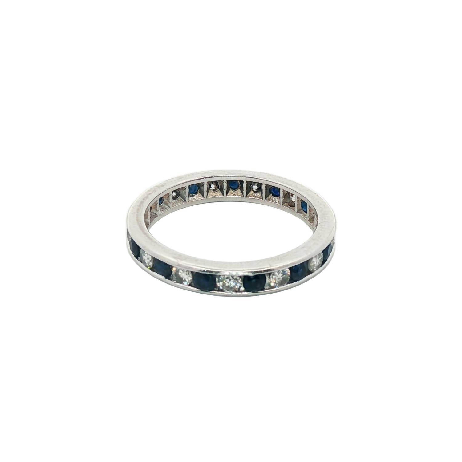 Normani - Women's Sapphire And Diamond Wedding Band Ring - Rack Hunt -