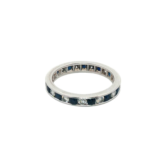 Normani - Women's Sapphire And Diamond Wedding Band Ring - Rack Hunt -