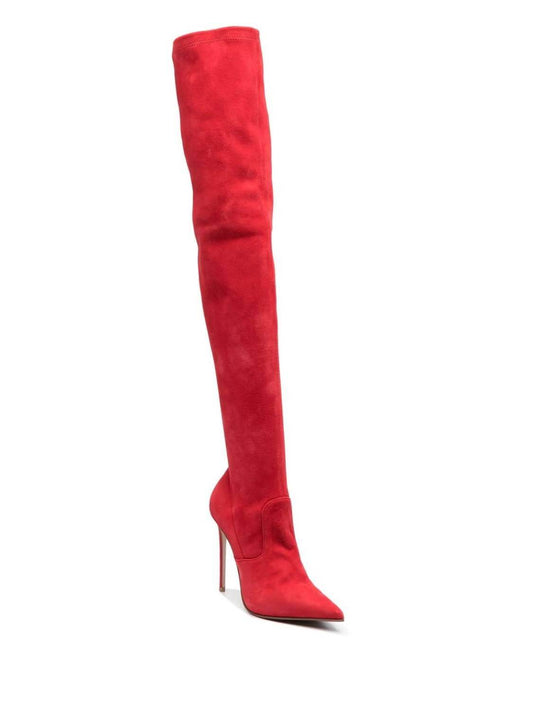 Le Silla - PRELOVED Eva stretch suede thigh high slip on leather boots - Rack Hunt -