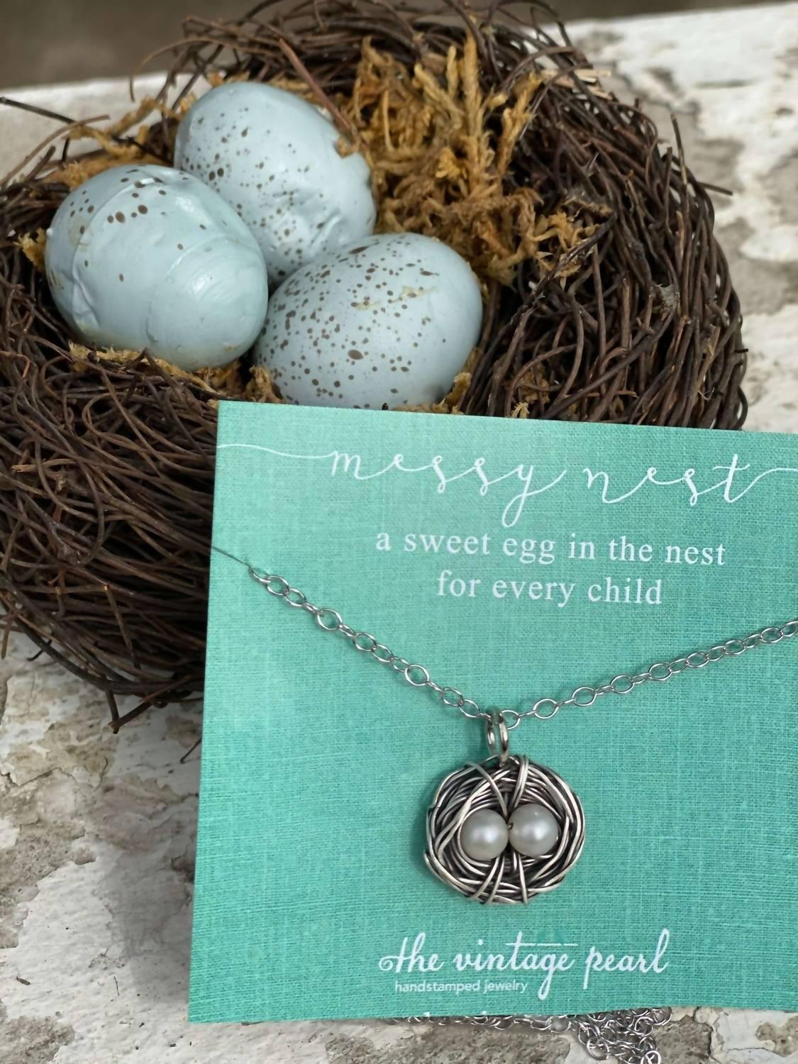 The Vintage Pearl - Women's Hand-stamped Messy Nest Necklace - Rack Hunt