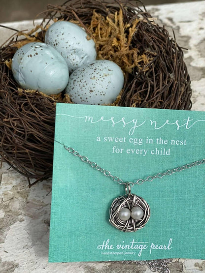 The Vintage Pearl - Women's Hand-stamped Messy Nest Necklace - Rack Hunt