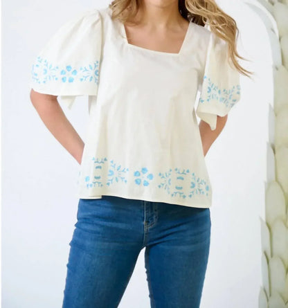 BROOKS AVENUE - Georgia Square Neck Blouse - Rack Hunt