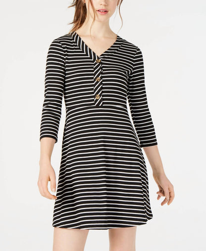 Striped Fit And Flare Mini Dress