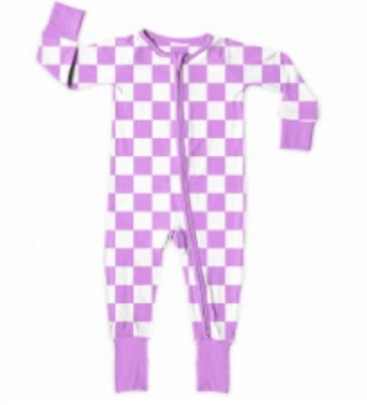 Jensen’s Jammies - Aria Check Zippy Romper - Rack Hunt -