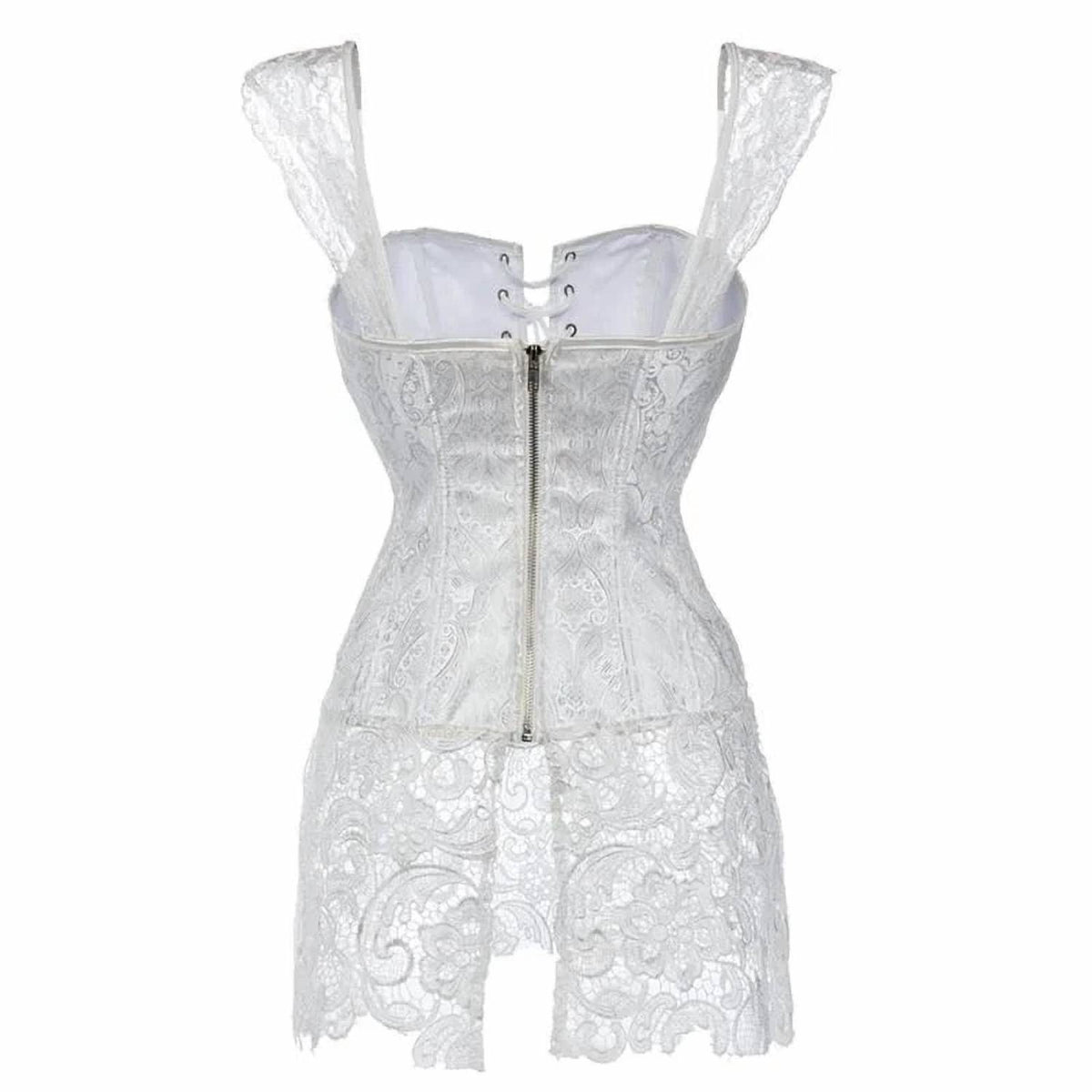 Lace Up Boned Corset Bustier Overbust Top