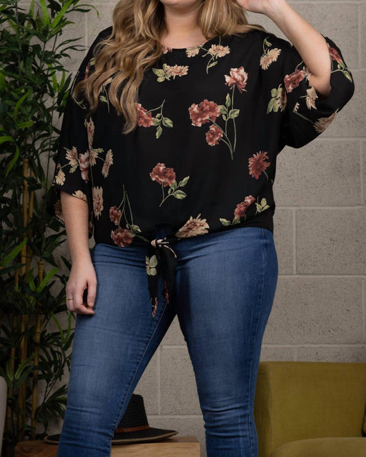 Silhouette Floral Print Self-tie