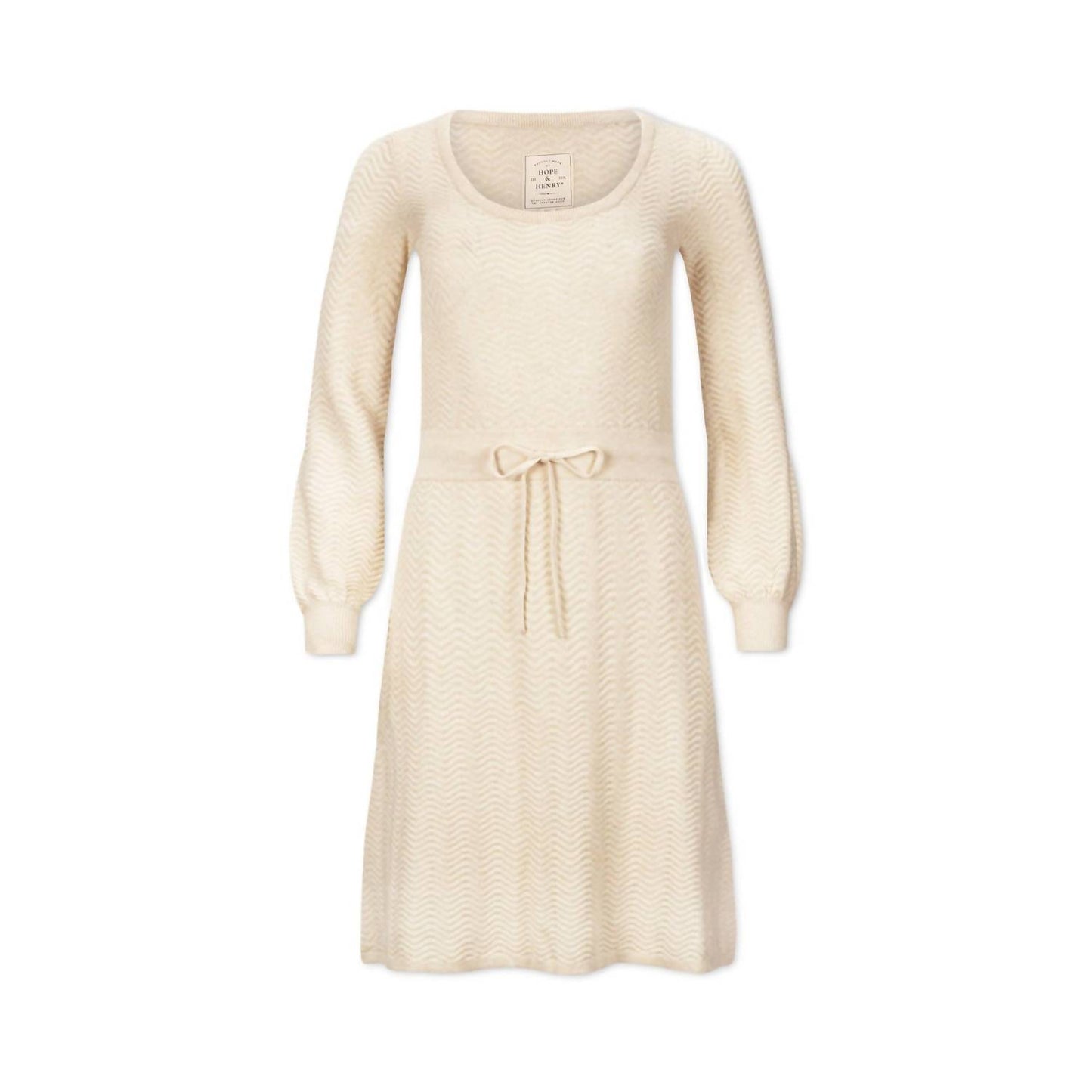 Organic Cotton Tie Waist Sweater Dress