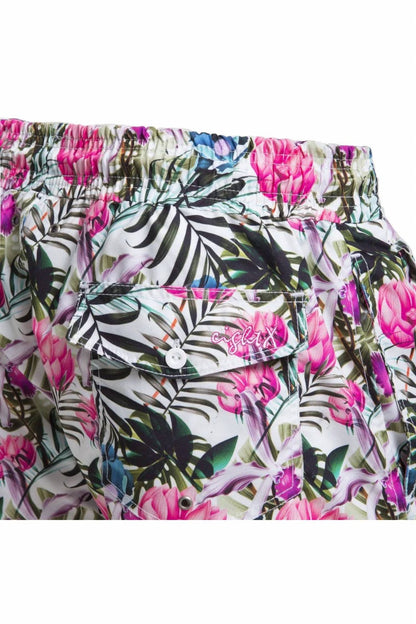 Men's Tropical Flora Print Swim Trunks