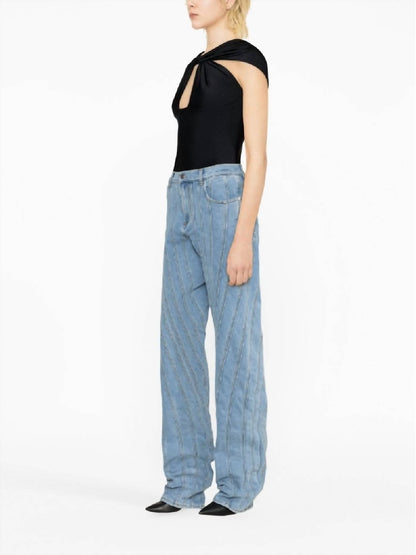 Pre-loved Spiral Panel Detail Denim Pants