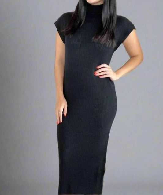 Aconitum Mock Neck Knit Midi Dress