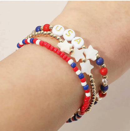 Women's Usa Star Petite Stretch Bracelet Set