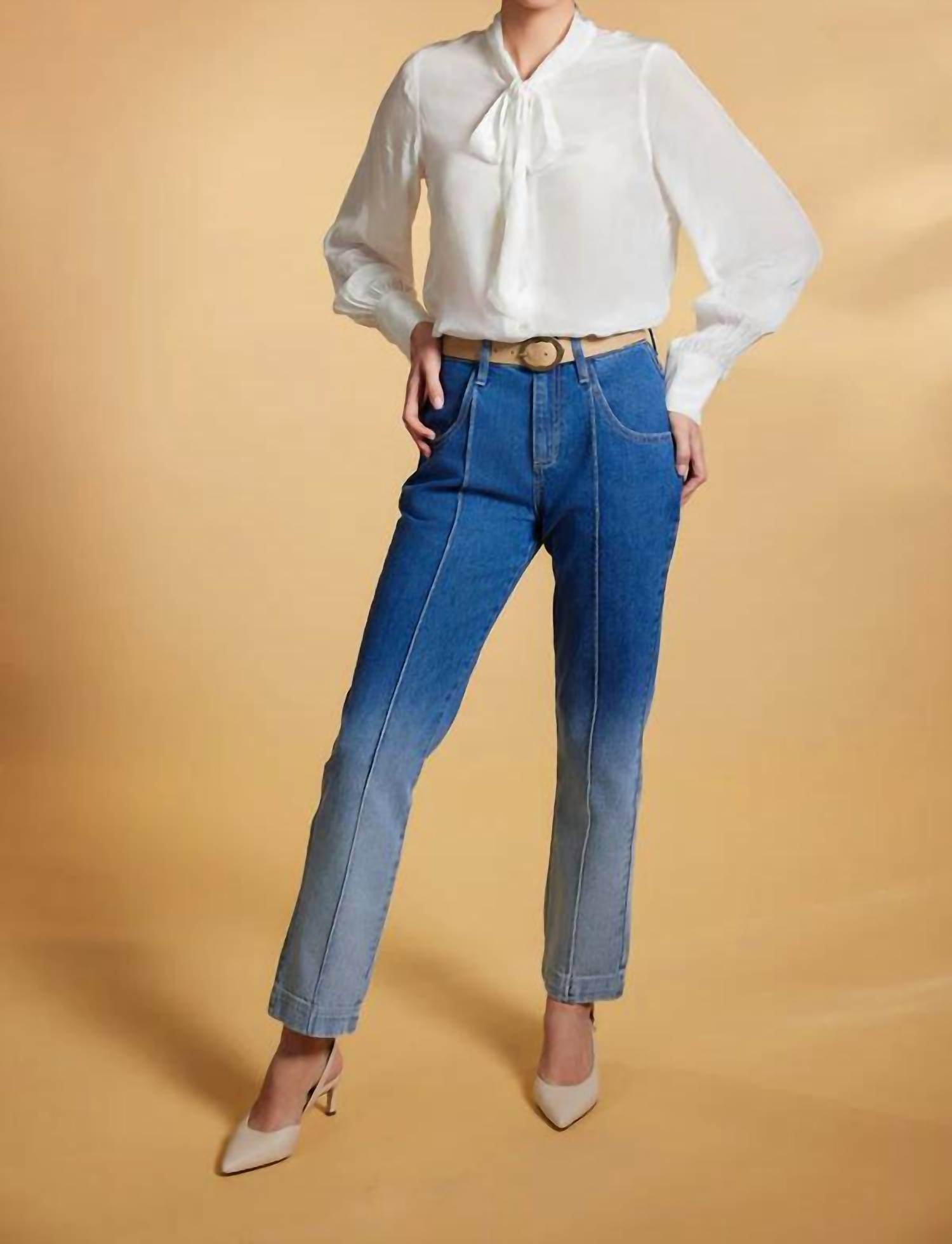 Sasha+Z - Pintuck Ombre Denim Pants - Rack Hunt -