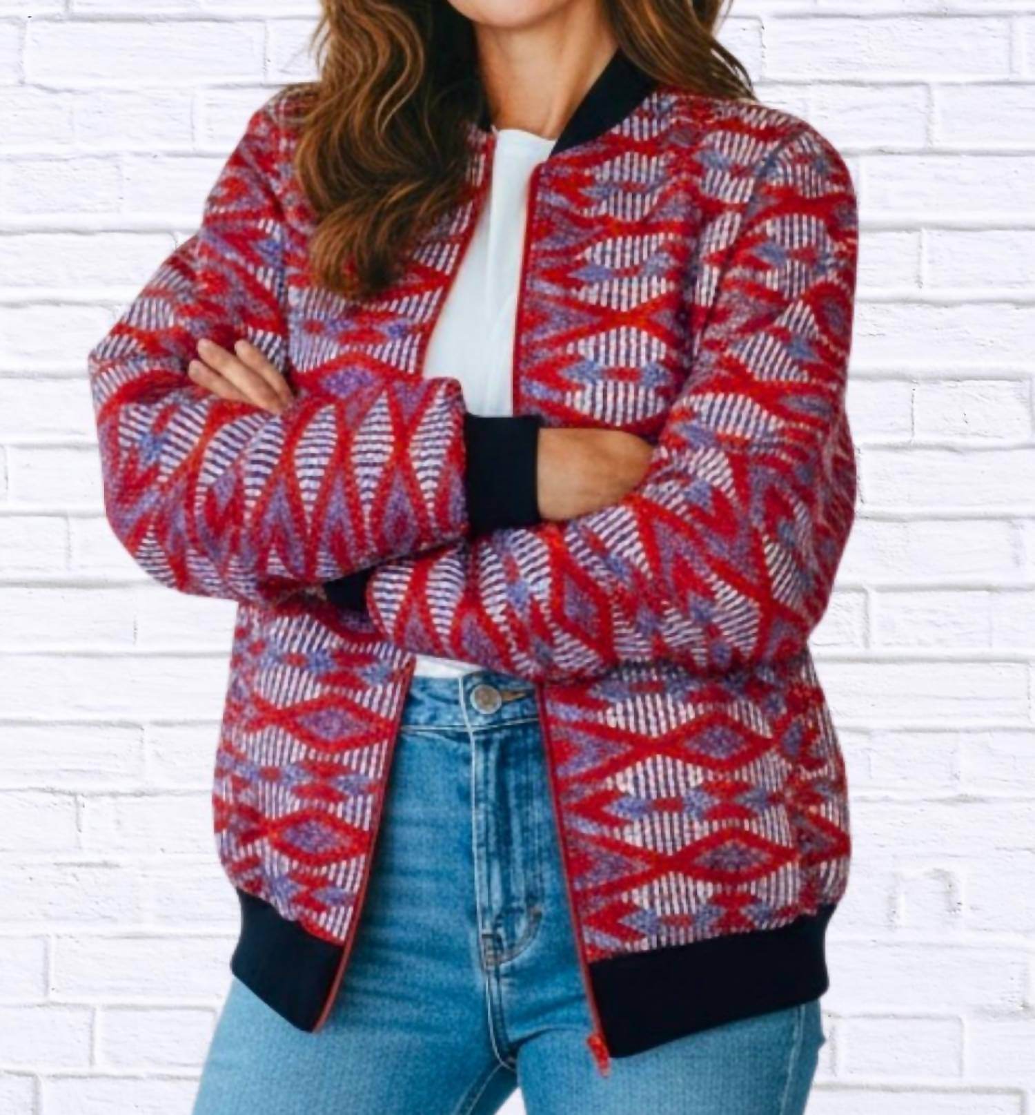 Diva USA - Maddy Traditional Bomber Printed Ethnic Jacket - Rack Hunt -
