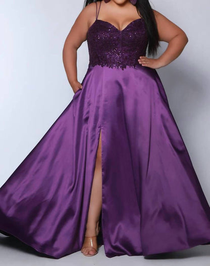 A-line High Slit Maxi Dress