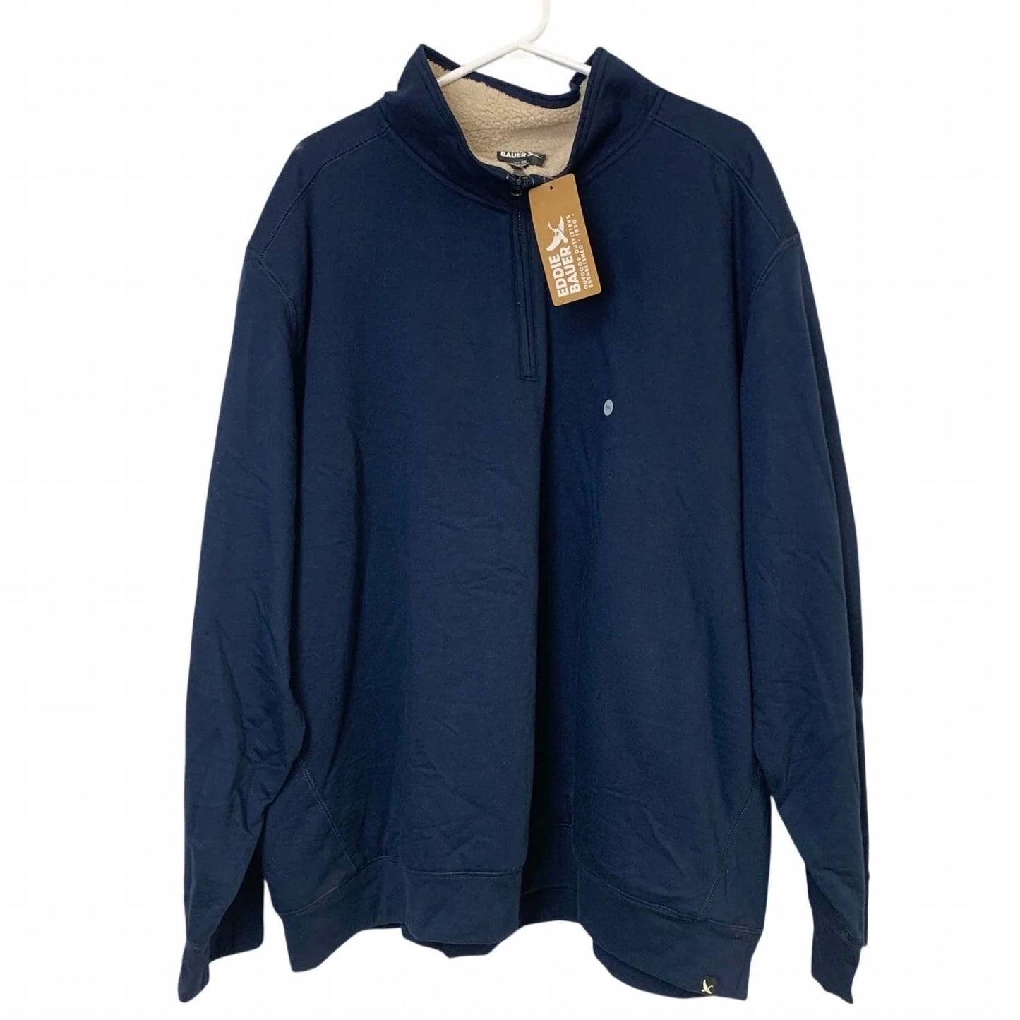 Men's Quarter Zip Camp Fleece Faux Shearling Jacket