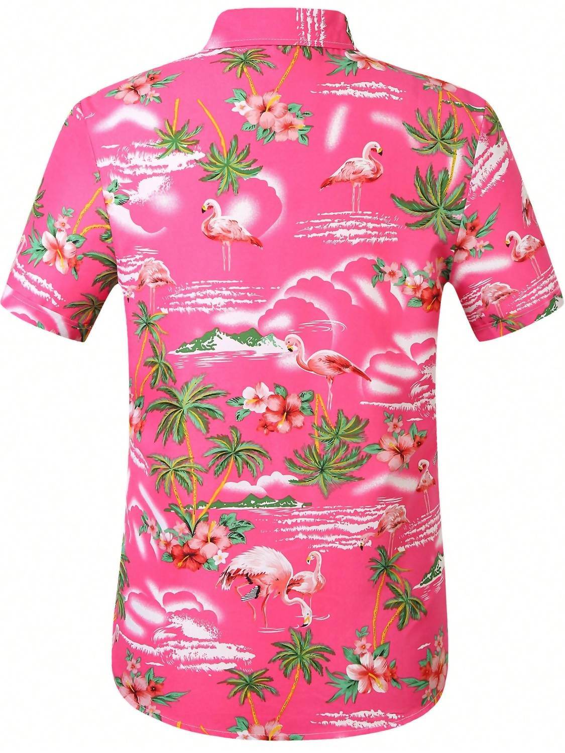 SSLR - Mens Hawaiian Shirt Short Sleeve Flamingo Shirt Casual Button Down Shirts Summer Beach Shirt - Rack Hunt