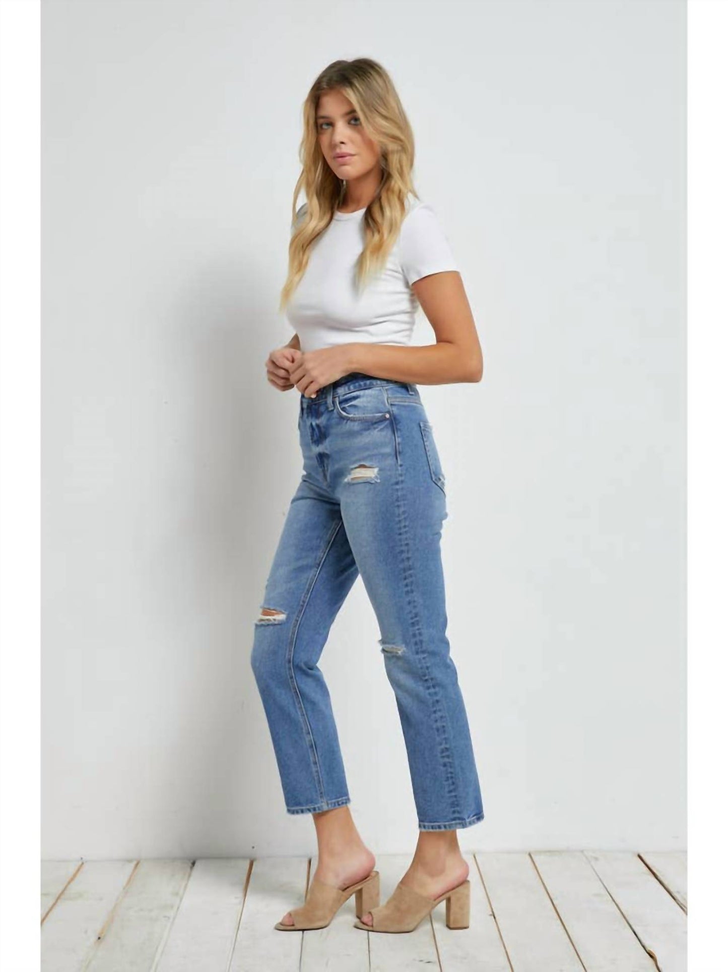Super High Rise Straight Crop Jeans