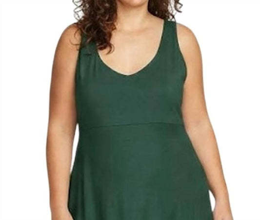 V-neck Sleeveless Tank Midi Dress