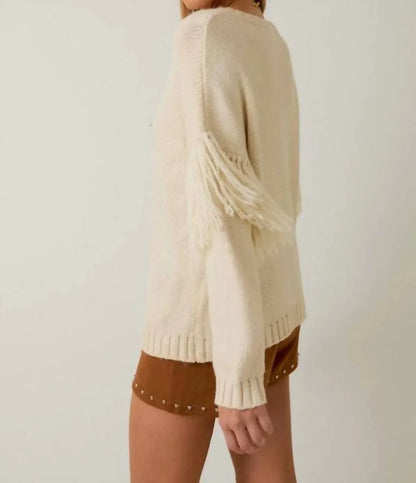 Sunday Edition - Round Neck Long Sleeve Fringe Cardigan - Rack Hunt