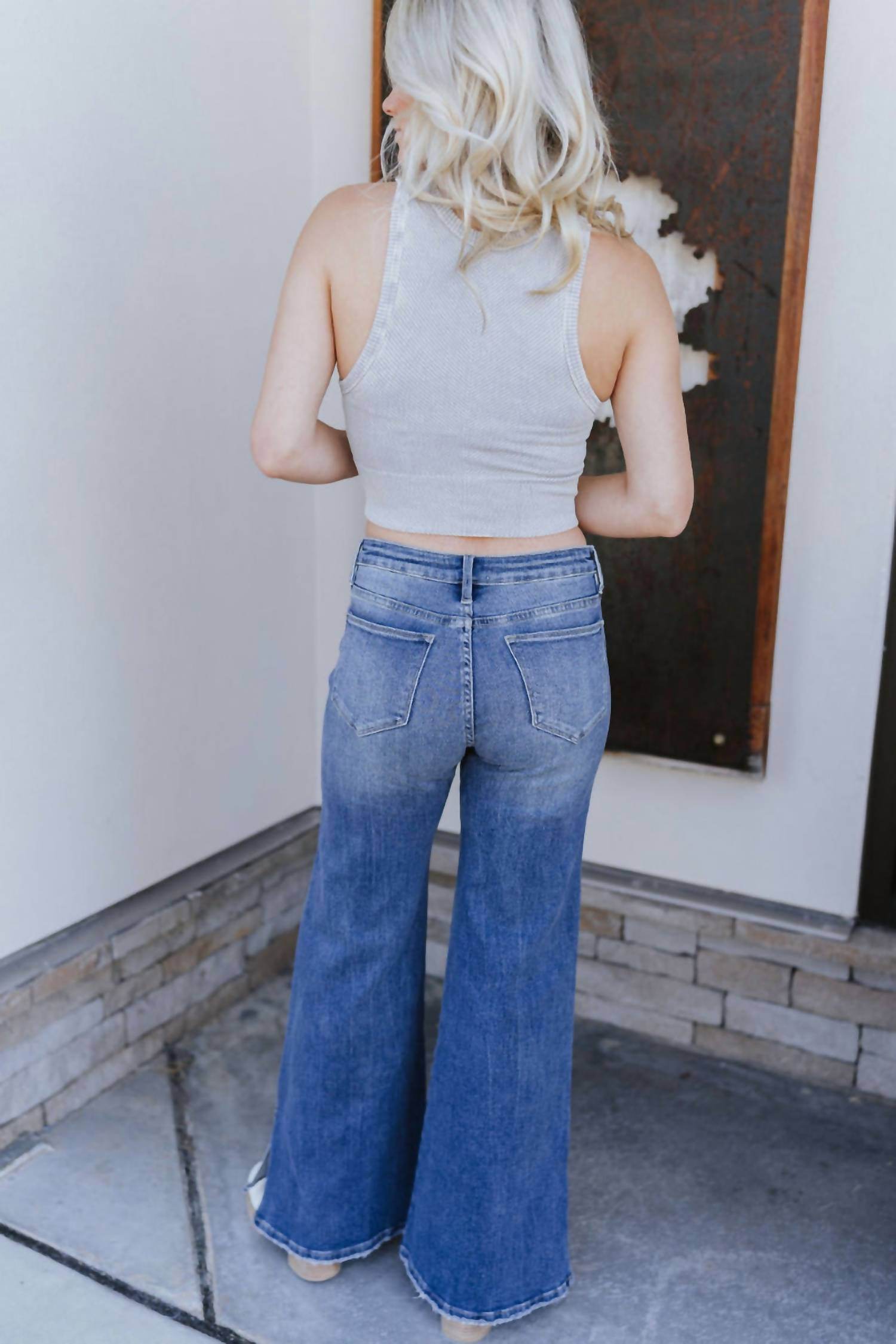 Root Denim - Rooted Denim: Roxanne Slit Flare Jeans - Rack Hunt
