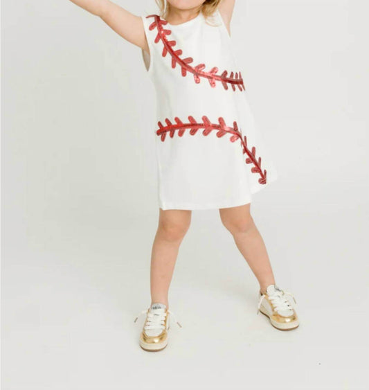 Belle Cher - Kid's White Baseball Dress - Rack Hunt -
