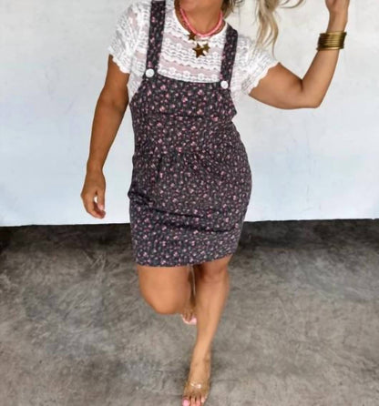 Sing A Song Ribbed Overall Dress