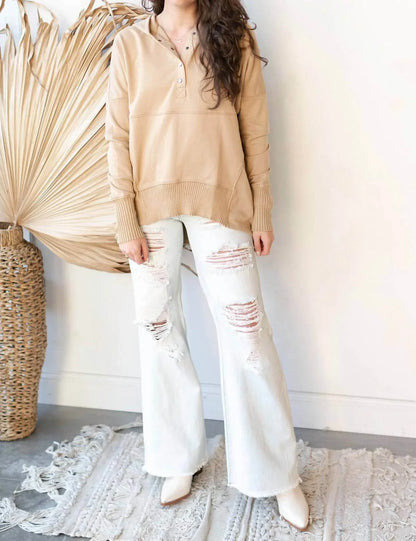 VIBRANT - Give Me 5 Button Up Wide Leg Jeans - Rack Hunt